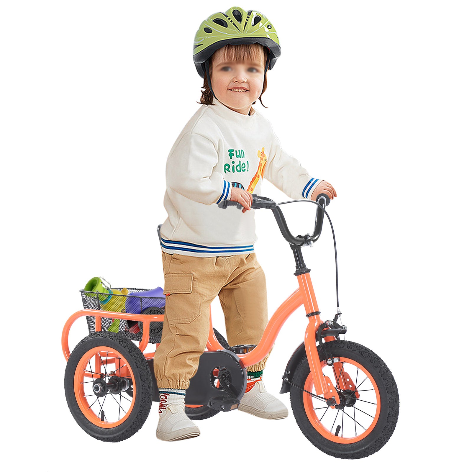 12 Pollici Bici 3 Ruote Bambini, Triciclo Bici Bambini Biciclette , per ragazzi, ragazze, 3 route, con cestino