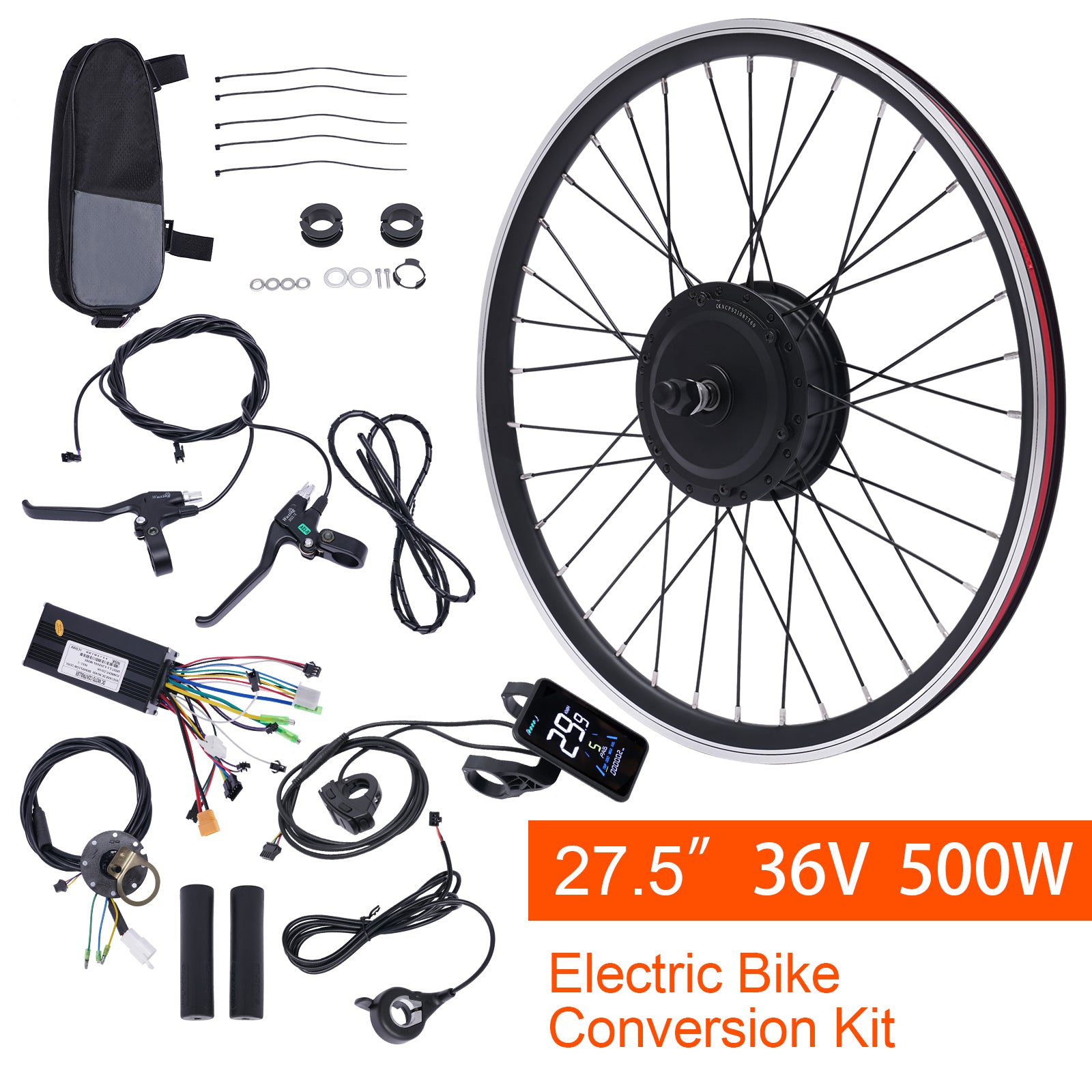 Kit di conversion per bicicletta elettrica, 36 V, 500 W, con display LCD