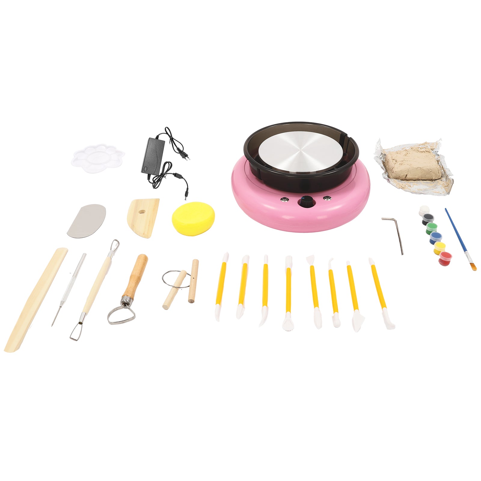 Disco Elettrico per ceramiche,  con velocità regolabile,  0-180 giri/min, adatta per principianti, appassionati (rosa)