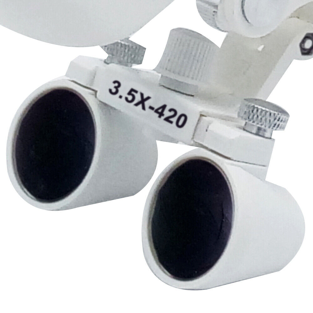 Lente d'ingrandimento medico dentale binoculare 3,5X con faro a LED 5W Bianco