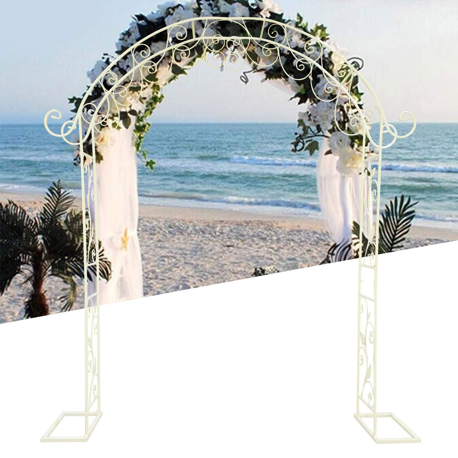 Arch - Arco per matrimonio, 2,35 m, ideale per matrimoni, compleanni, baby shower, colore: Bianco