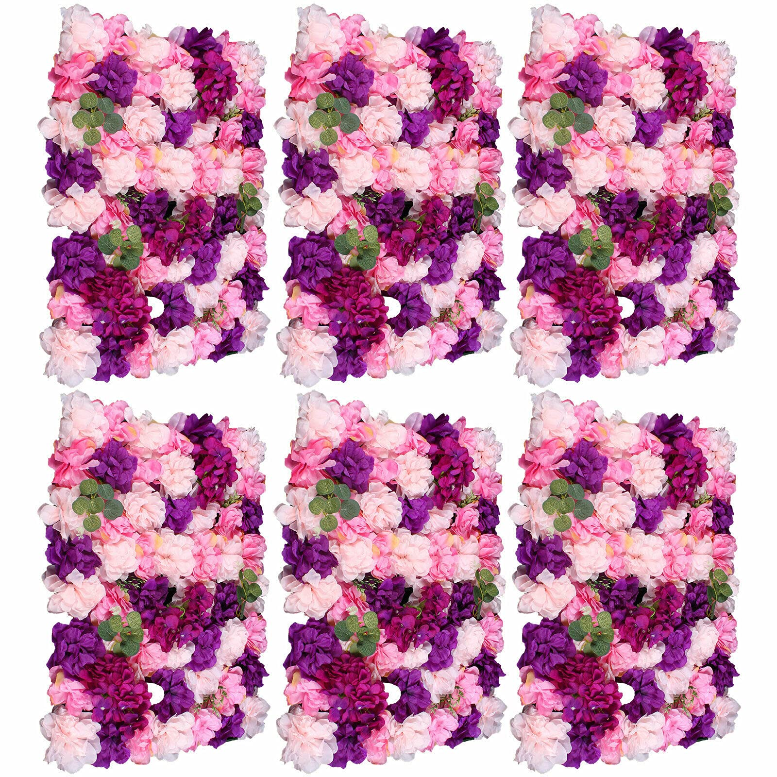 Colonna di fiori artificiali da parete, 6 pezzi, decorazione fai da te, per giardino, matrimonio, 40 x 60 cm