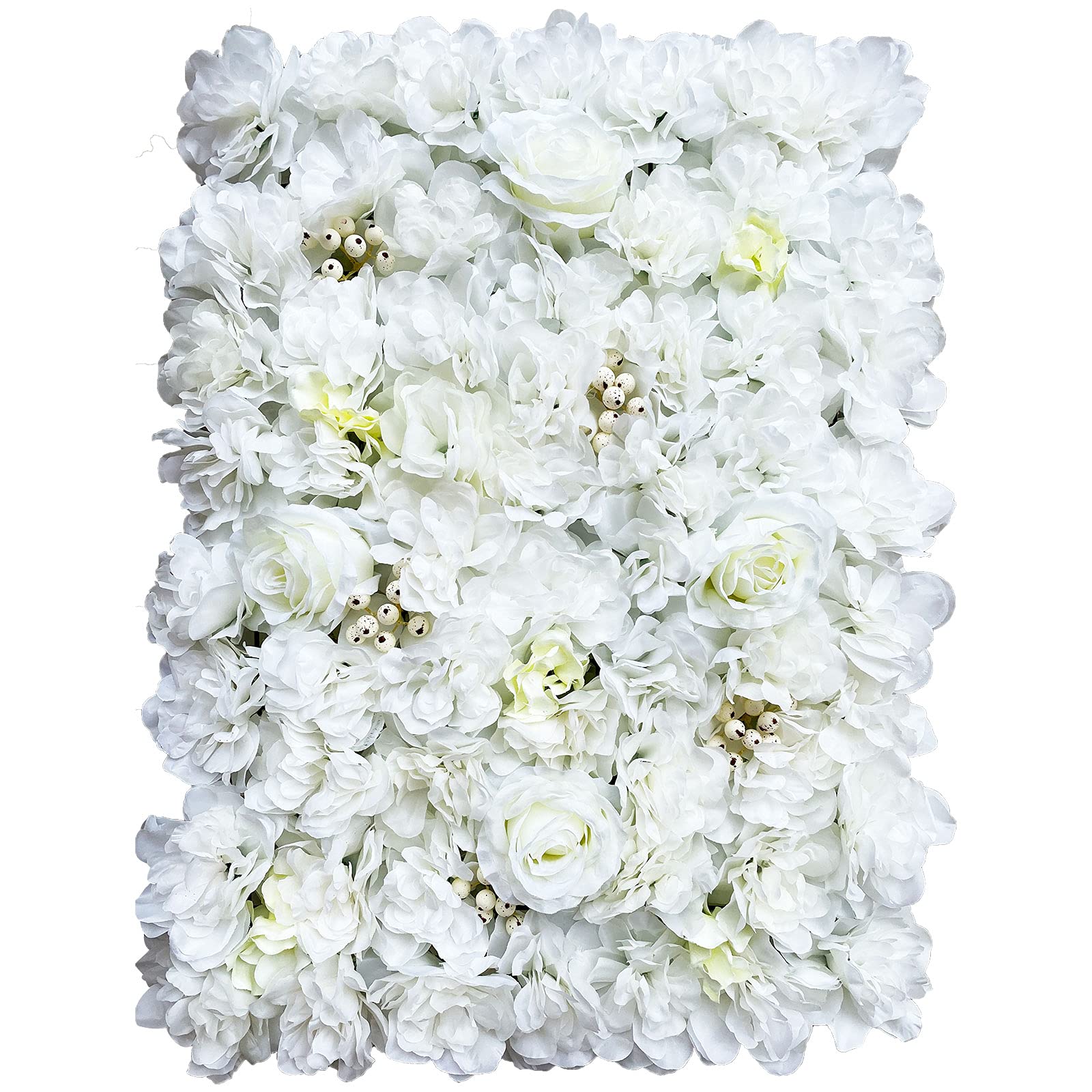  12 pannelli da parete romantici con fiori artificiali, 60 x 40 cm