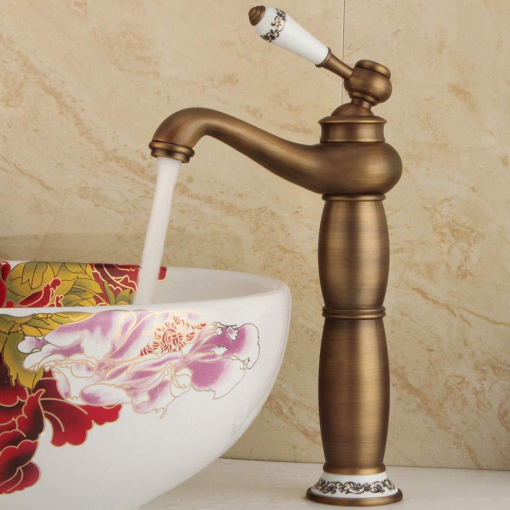 Nostalgico rubinetto vintage, rubinetto monocomando, bagno cucina (bronzo)
