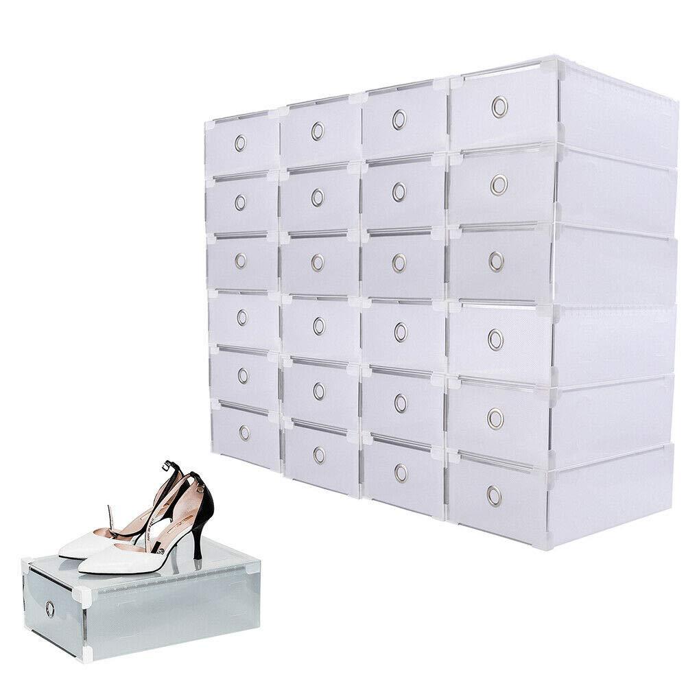 24 Pezzi Set di scatole di plastica per scarpe, gabinetto di scarpe impermeabili 