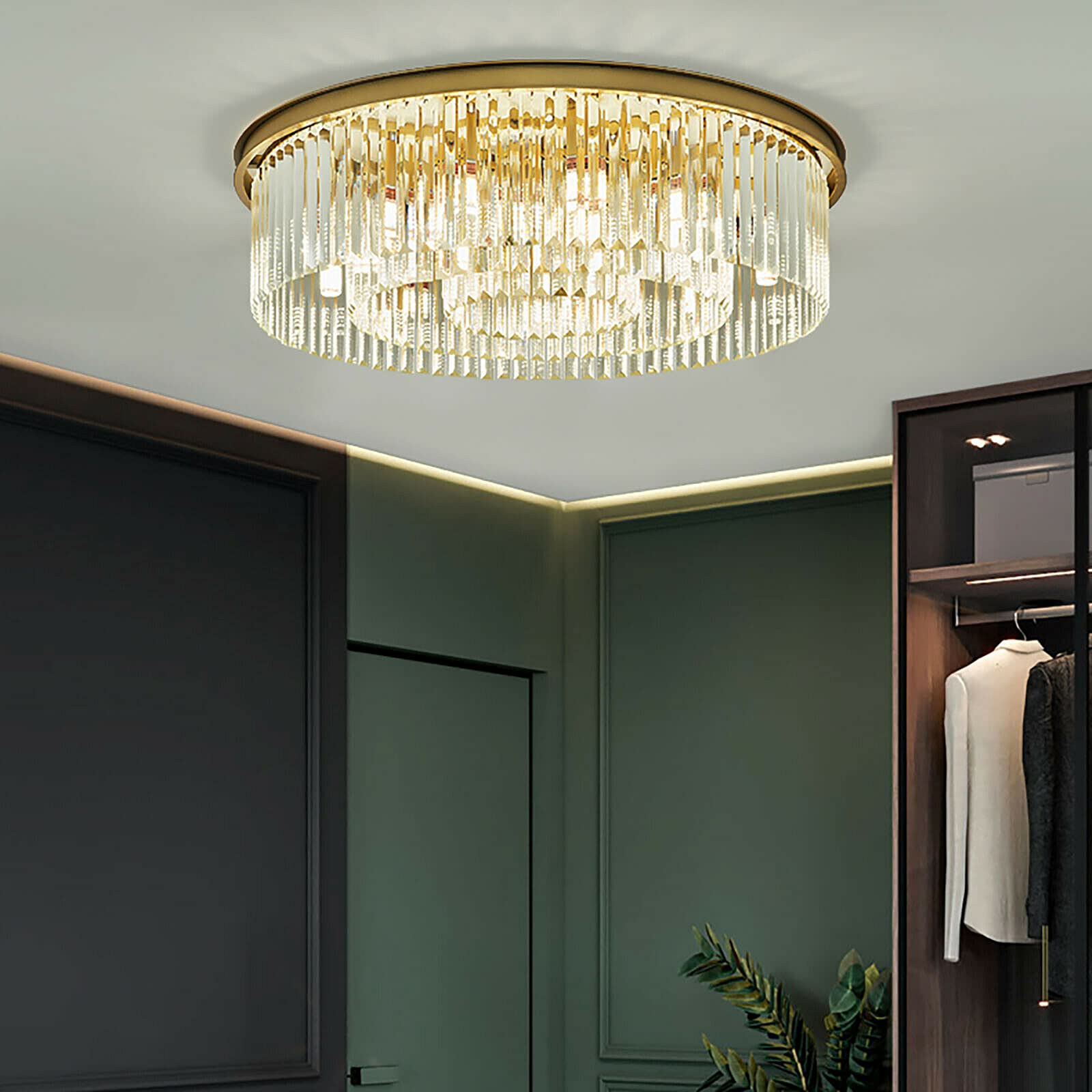 Moderna lampadario da parete in cristallo trasparente con luce a LED per sala da pranzo, bagno, camera da letto, soggiorno