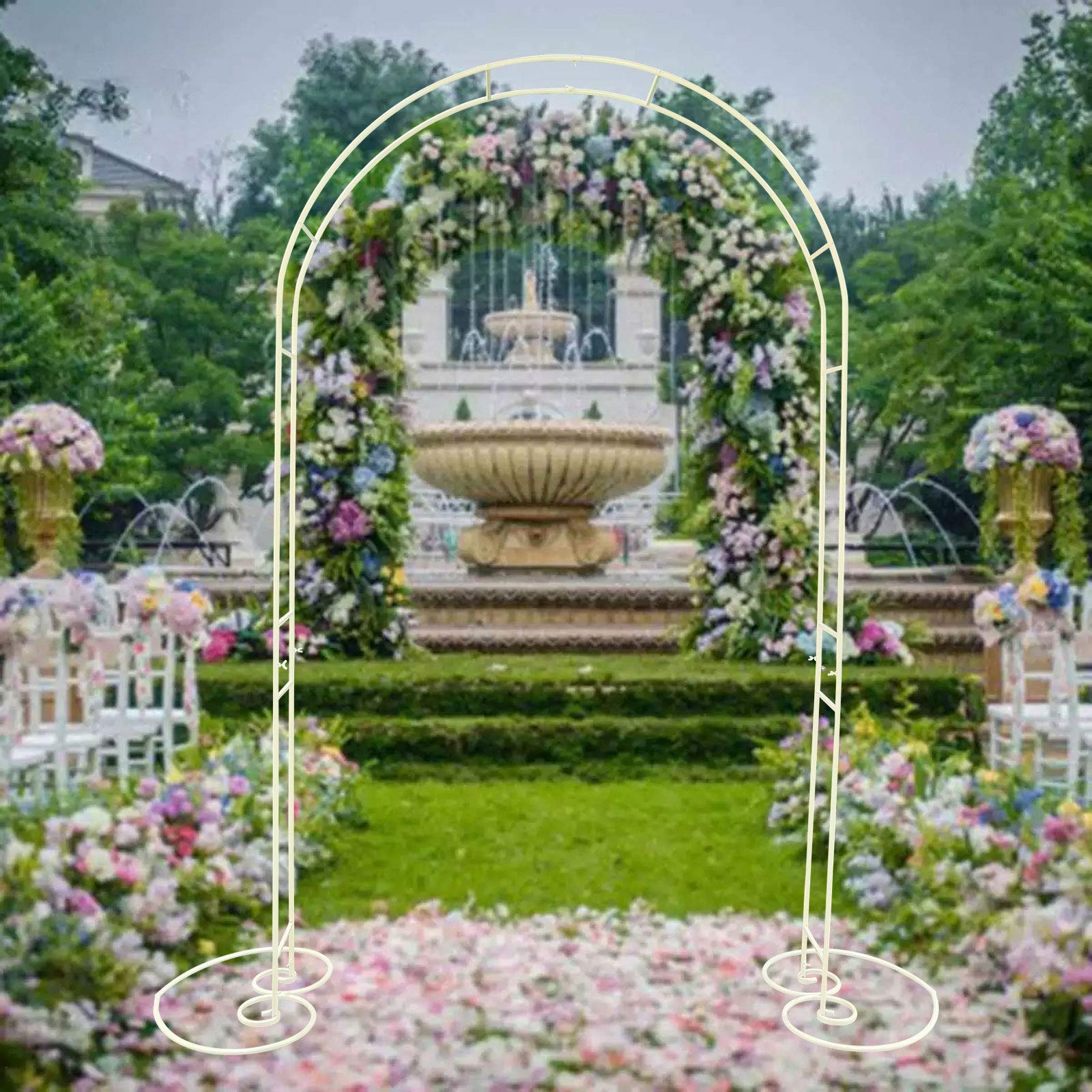 Arco da giardino con cancello, 2,3 m, per piante rampicanti, rose e matrimoni
