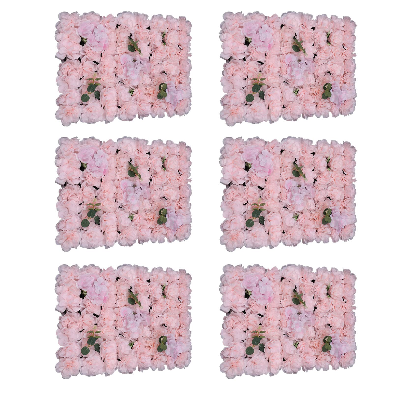 6 pezzi di fiori artificiali di seta da parete, pannelli da parete con rose di seta
