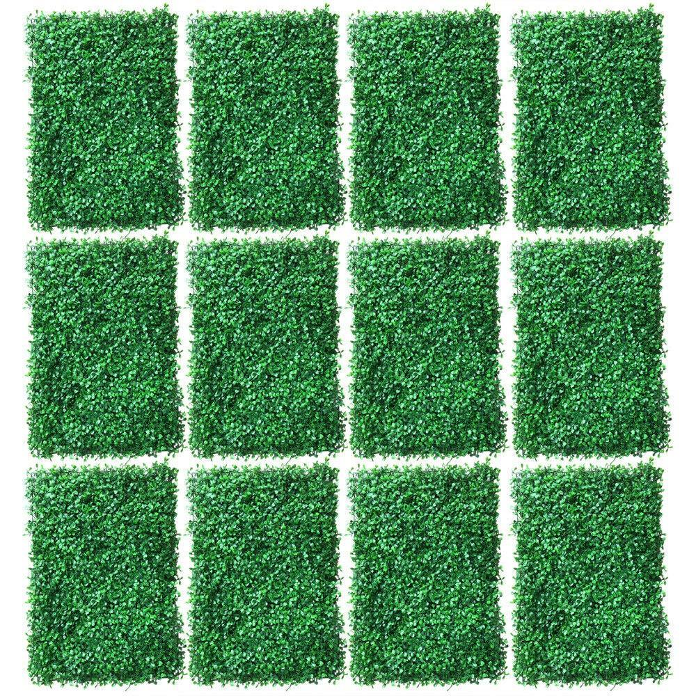 12PCS siepe artificiale, recinto di piante, verde decorazione murale 60x40x4cm
