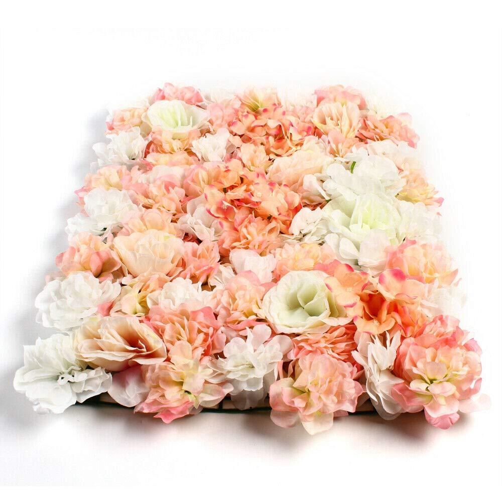 5 pezzi da parete di fiori artificiali di seta, parete di rose artificiali per fai da te