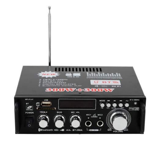 Amplificatore stereo hi-fi 600W, amplificatore di potenza digitale Bluetooth, audio FM