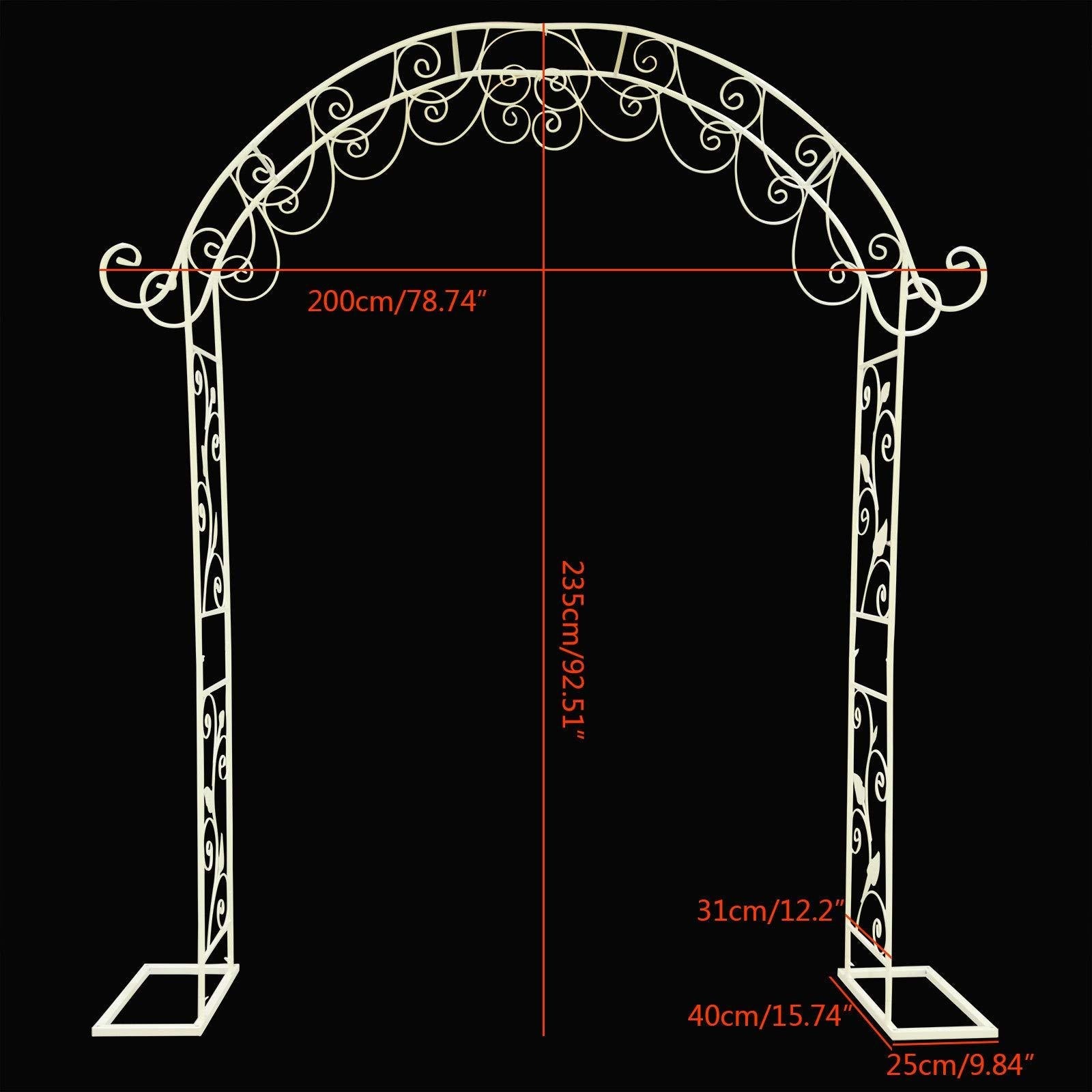 Arch - Arco per matrimonio, 2,35 m, ideale per matrimoni, compleanni, baby shower, colore: Bianco