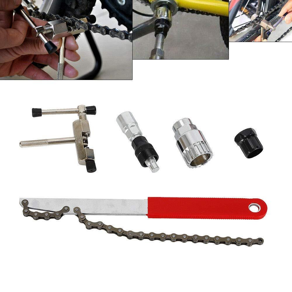 Set di attrezzi per la riparazione di biciclette, 5 in 1, estrattore di manovella, kit di attrezzi per la riparazione della bicicletta