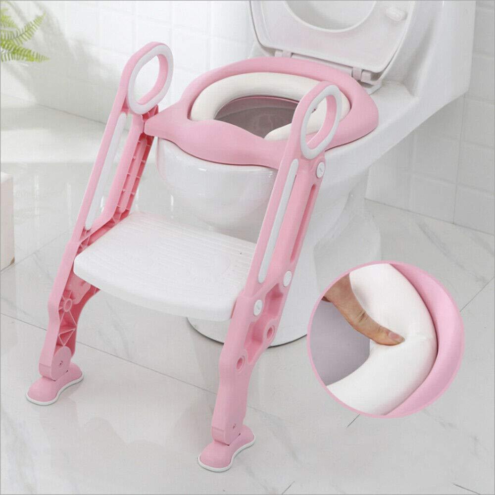 Sedile WC con scala per allenare il vasino, per bambini (rosa)