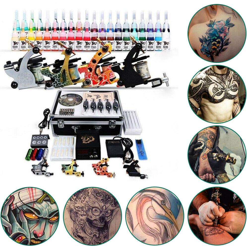 4 macchinette per tatuaggi 40 colori inchiostri 50 aghi per tatuaggi set completo per tatuaggi