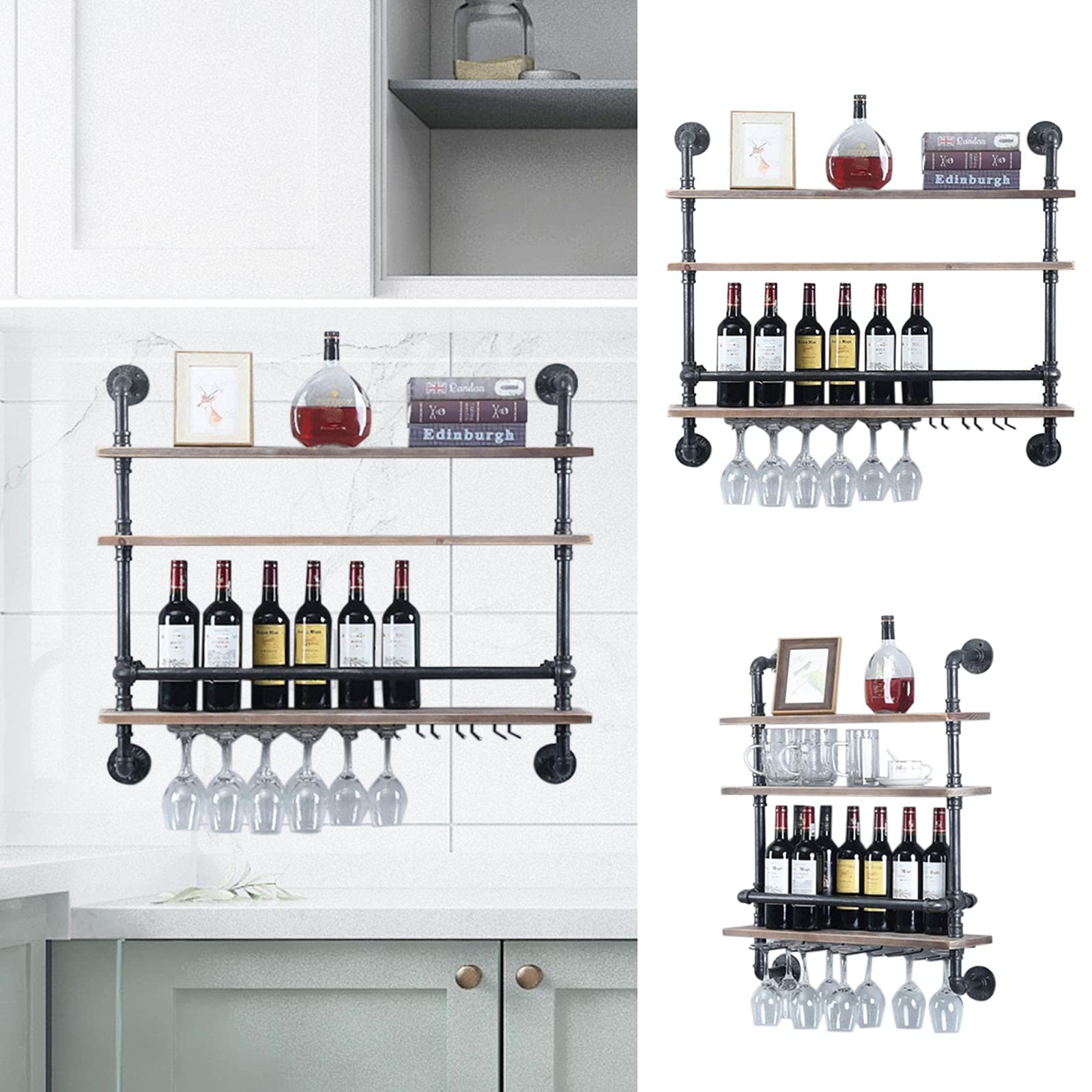 Industrial Pipe Shelf Wine Rack