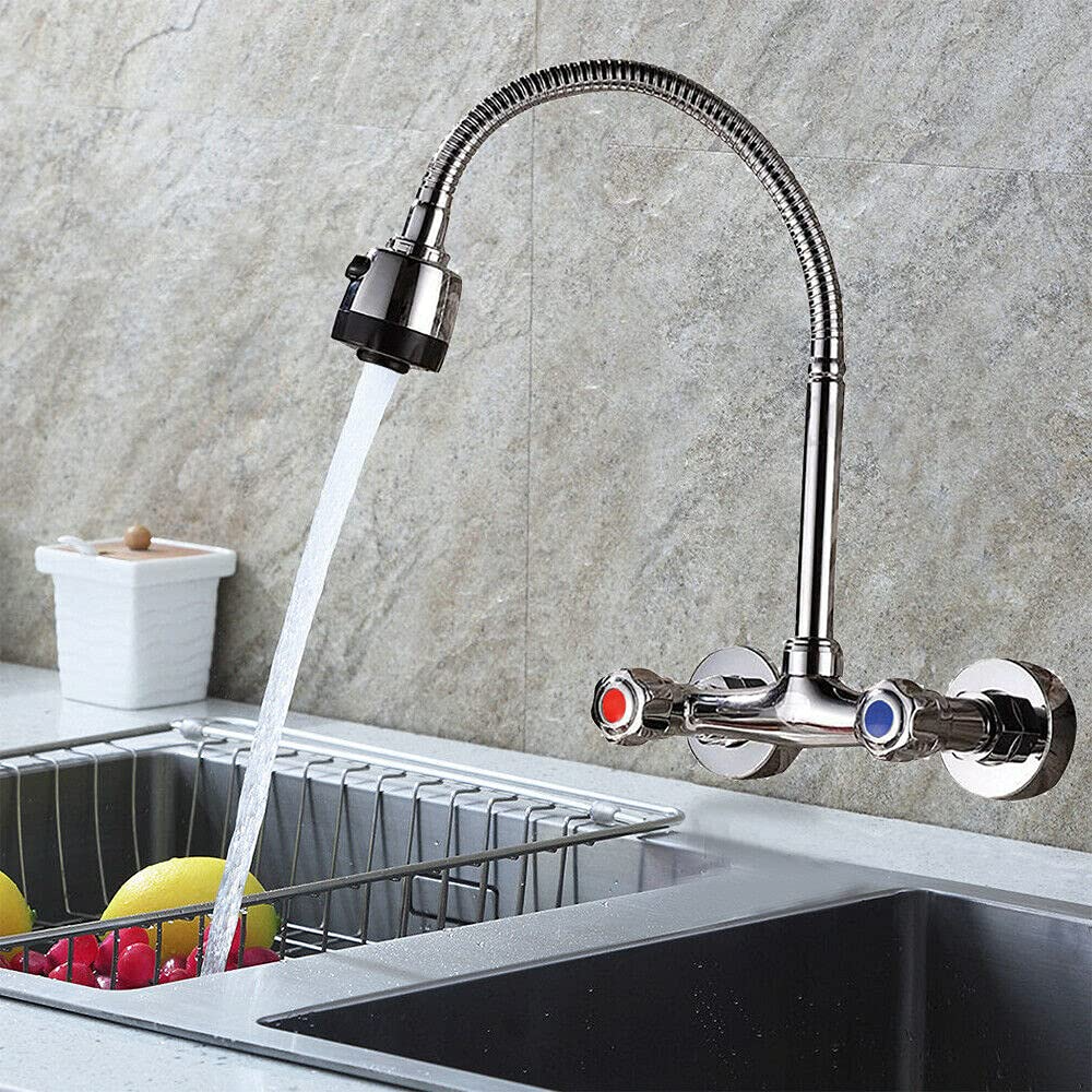 Girevole rubinetto della cucina a 360° becco, rubinetto della cucina montato a parete