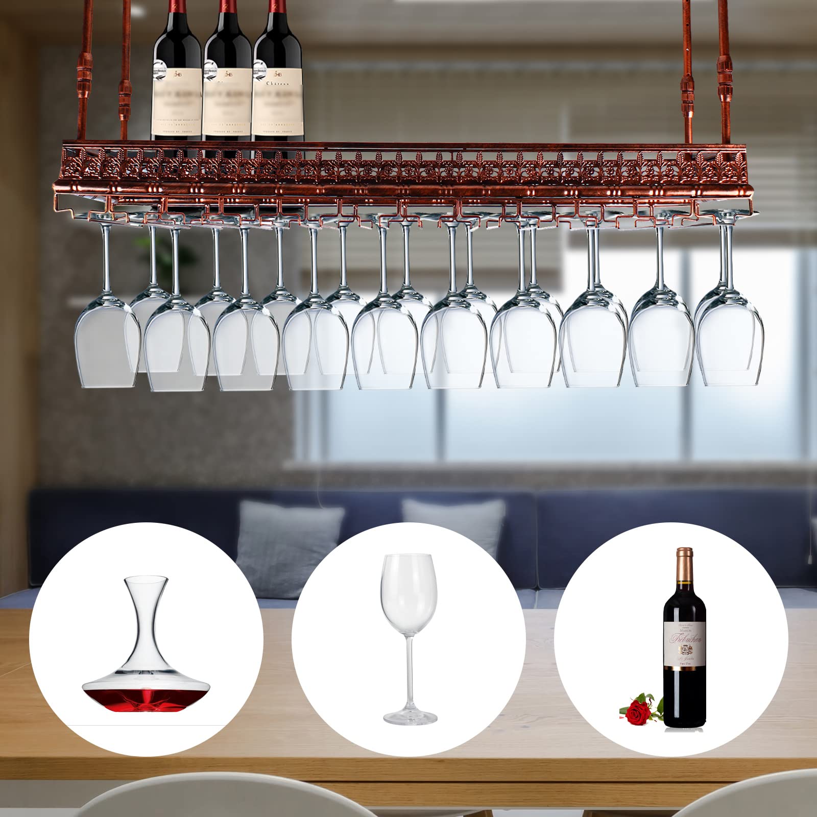 Scaffale da soffitto per bicchieri di vino