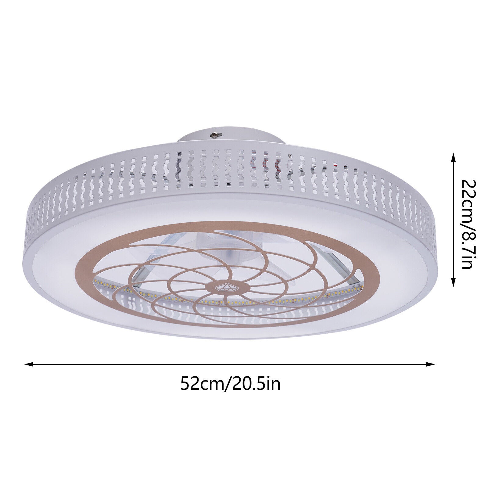 LED ventilatore da soffitto luce dimmba fan luce diurna 3 colori luce