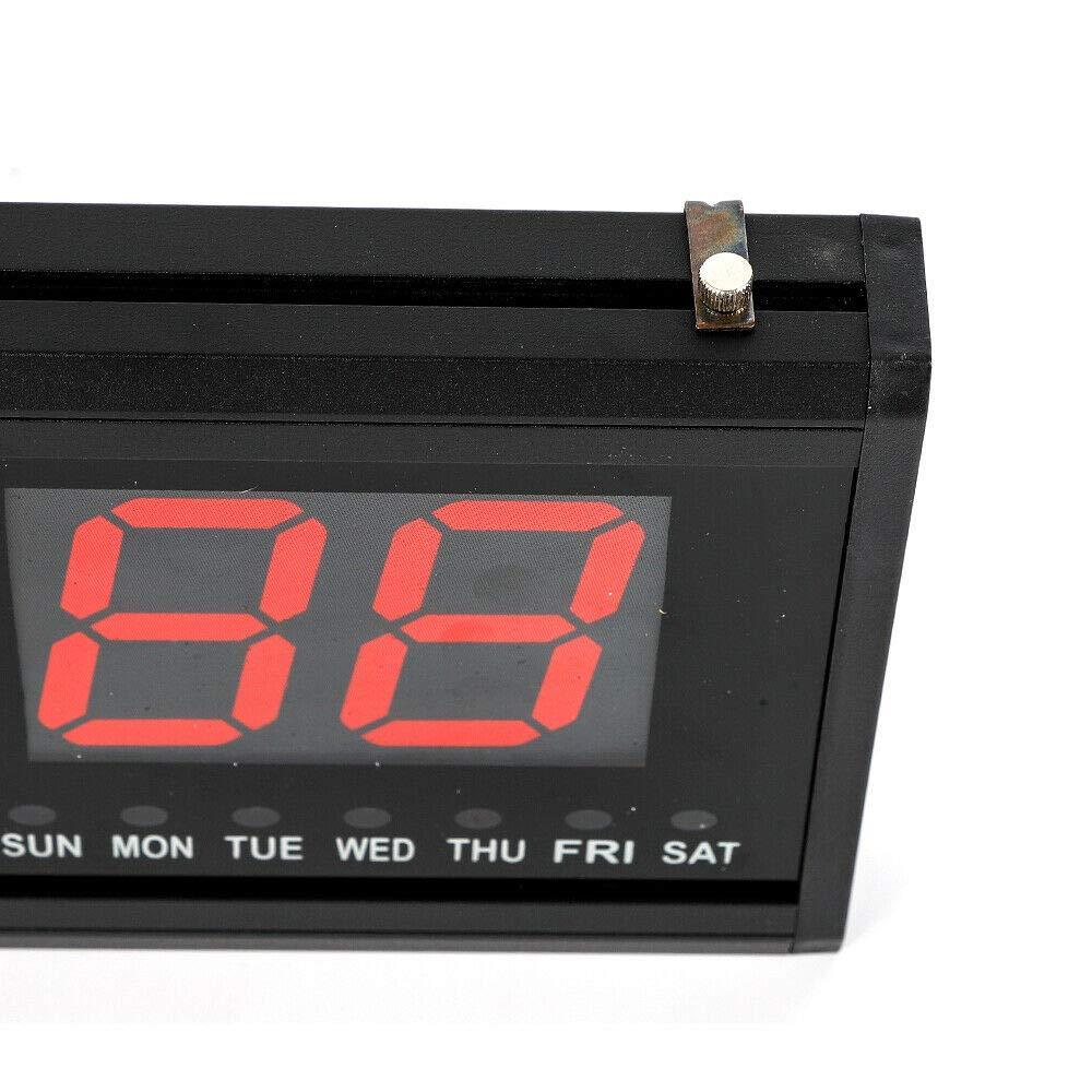 LED 3" orologio da parete, orologio digitale con calendario, data, temperatura, display 24 ore