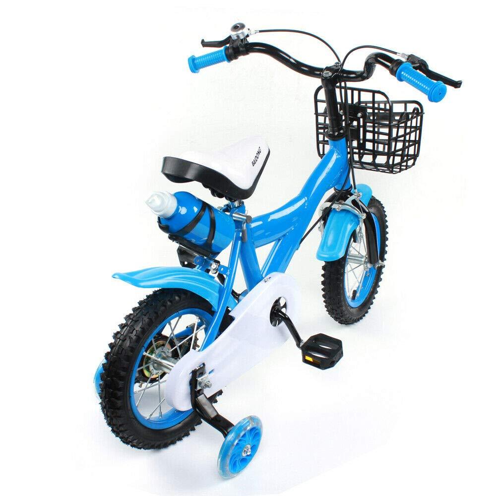 12 pollici bicicletta per bambini con cestino ruote di addestramento blu