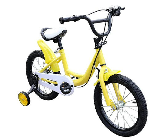 16 Pollici Bicicletta Bici per Bambini con Ruota Ausiliaria 9,5 kg, Giallo
