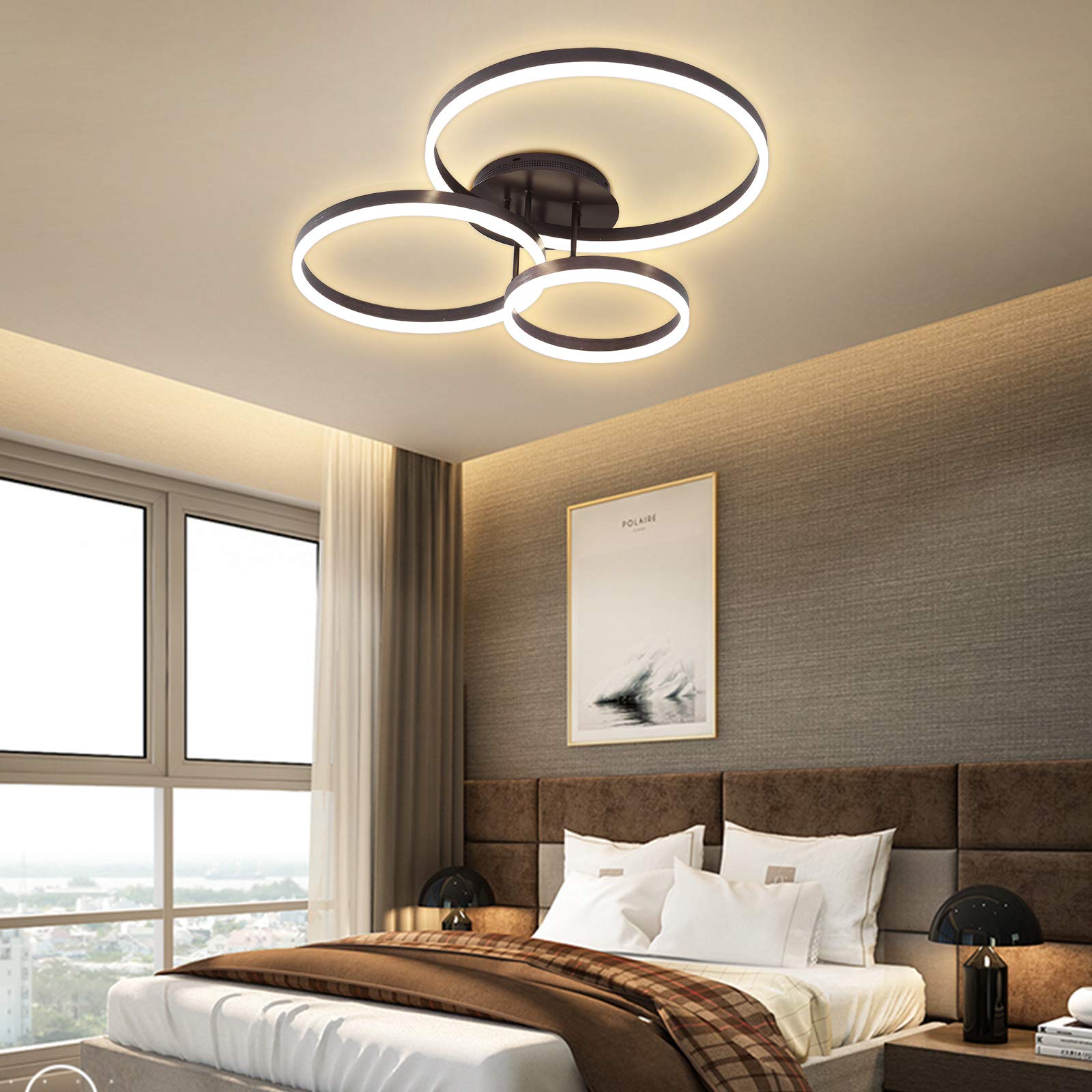 Plafoniera LED a 3 anelli 112 W dimmerabile 3000 K – 6500 K lampada creativa moderna plafoniera