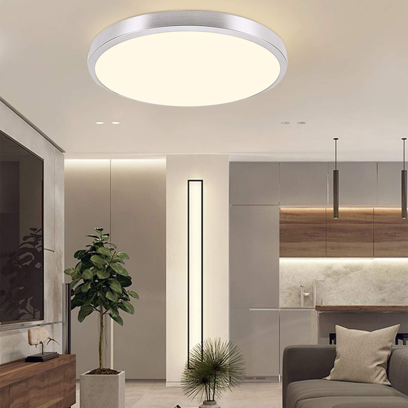 Lampada da soffitto a LED 45 W, rotonda, in ABS, dimmerabile, per soggiorno, a risparmio energetico