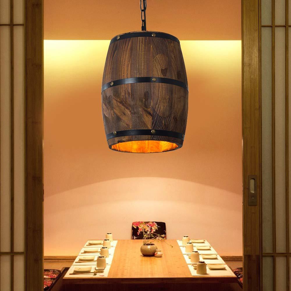 lampada Retro di legno vino barile, lampada pendente soffitto industriale