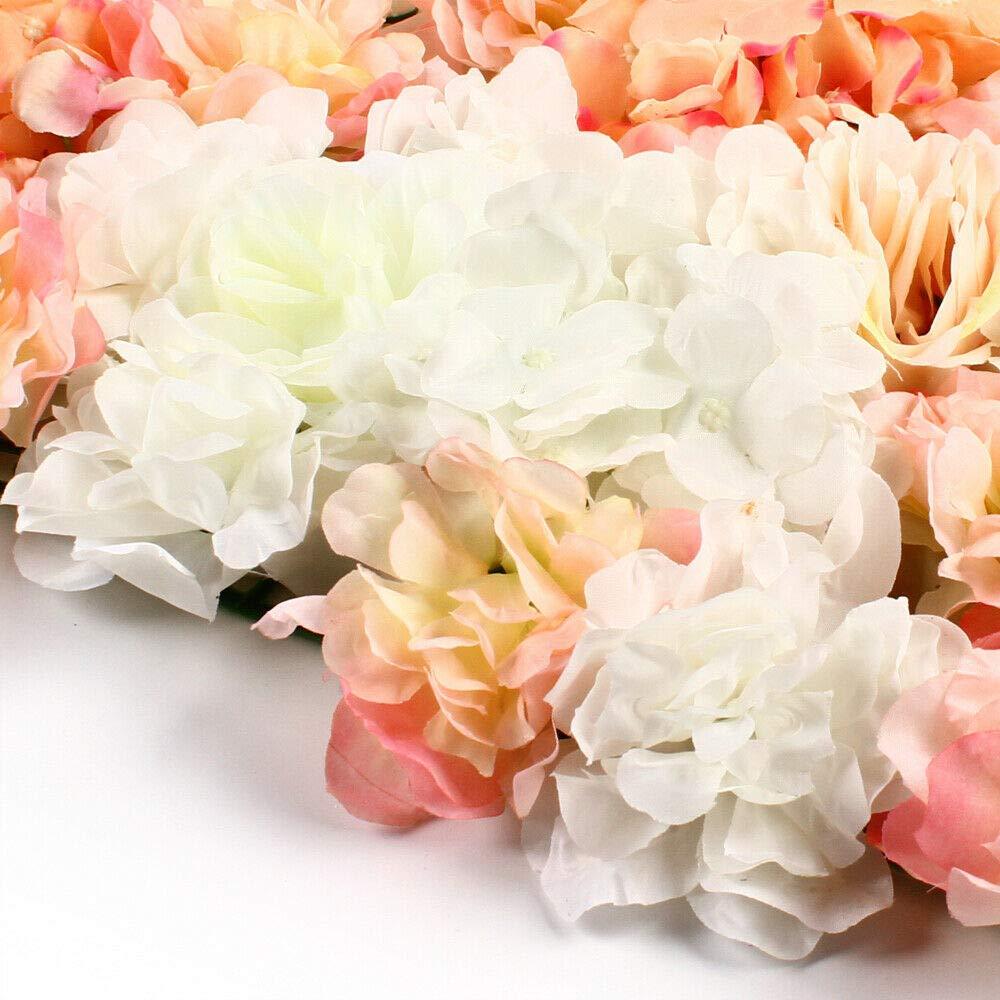 5 pezzi da parete di fiori artificiali di seta, parete di rose artificiali per fai da te
