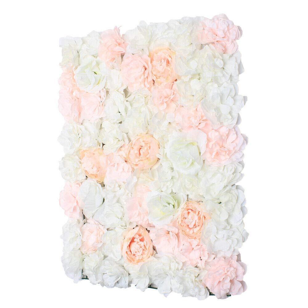 5 pezzi di muro di colonne di fiori artificiali, decorazione di sfondo del muro di rose di fiori artificiali