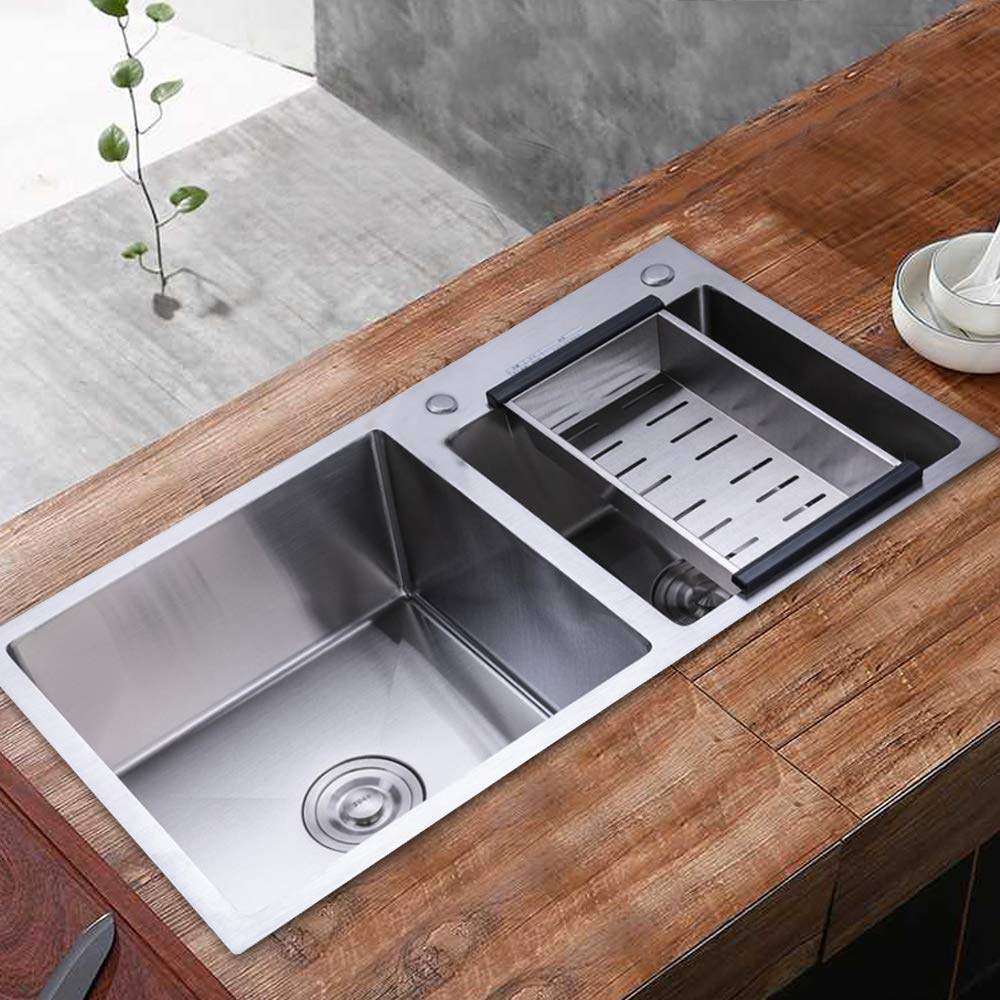Lavello da cucina in acciaio inossidabile 201, rivestimento anticondensa, riduzione del rumore