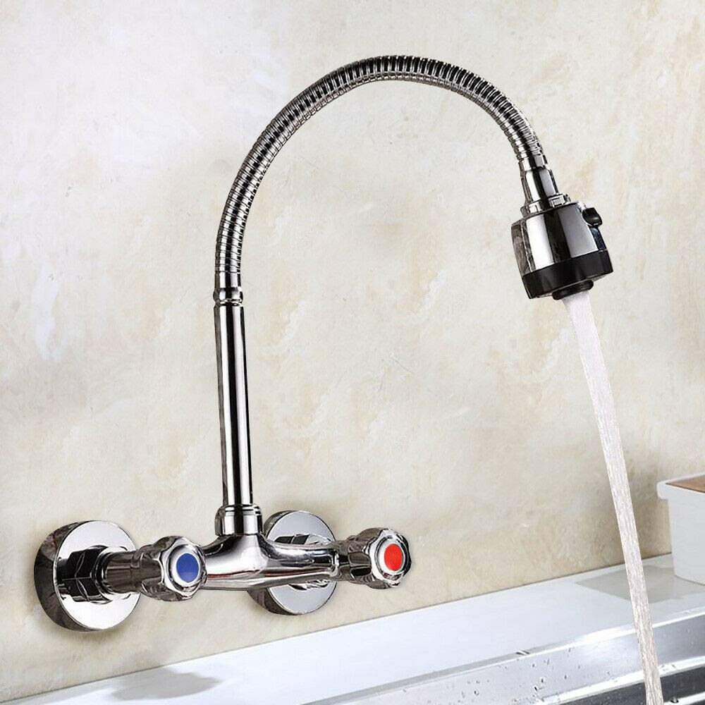 Girevole rubinetto della cucina a 360° becco, rubinetto della cucina montato a parete