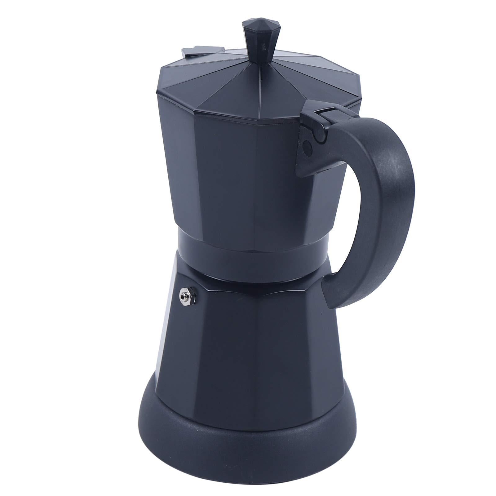 Caffettiera elettrica da 300 ml con fondo separato, filtro caffè lavabile e rimovibile, colore nero, 220-240 V