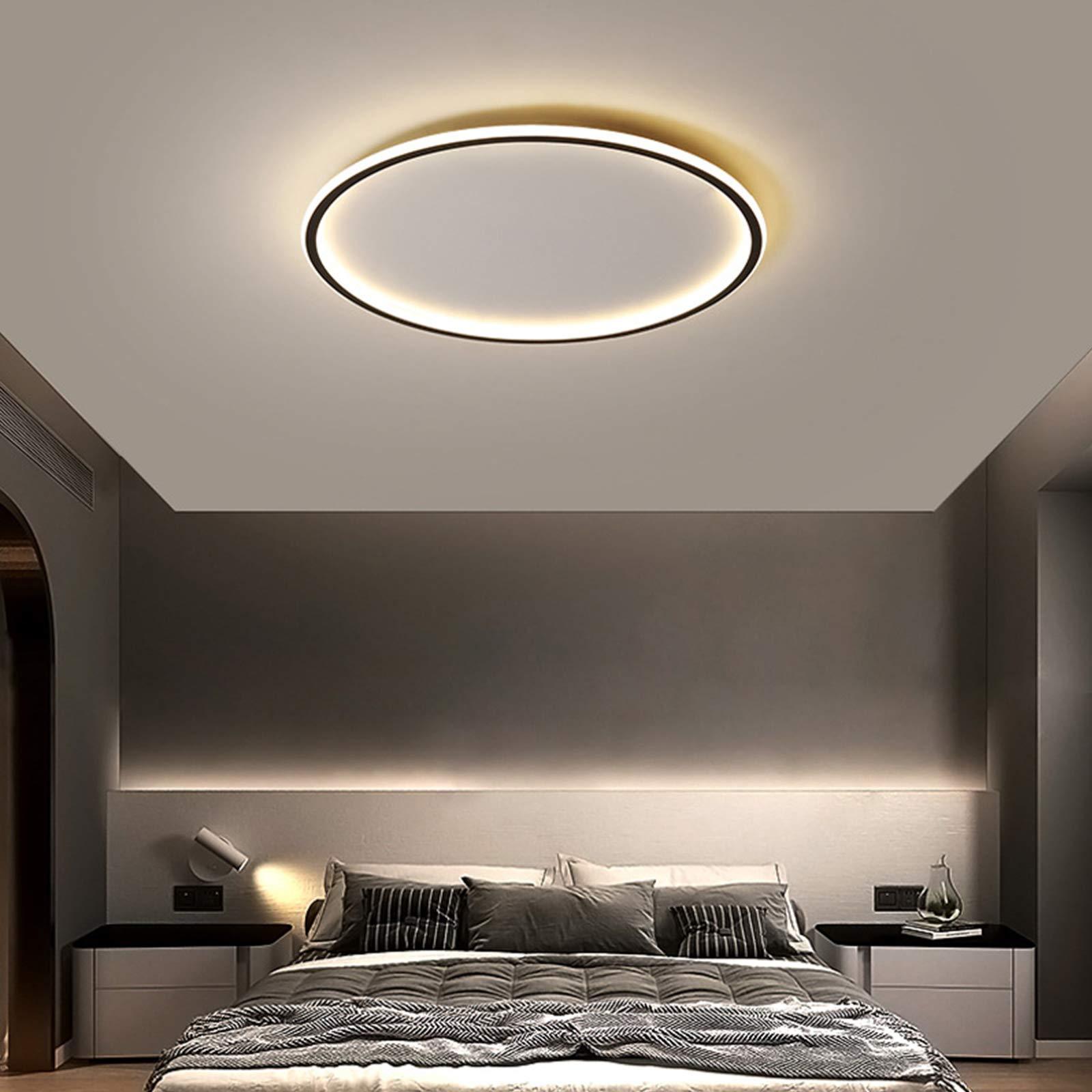 Rotonda lampada da soffitto a LED, moderna, minimalista, per soggiorno, camera da letto, stile nord, lampada da studio, dimmerabile, 40 W