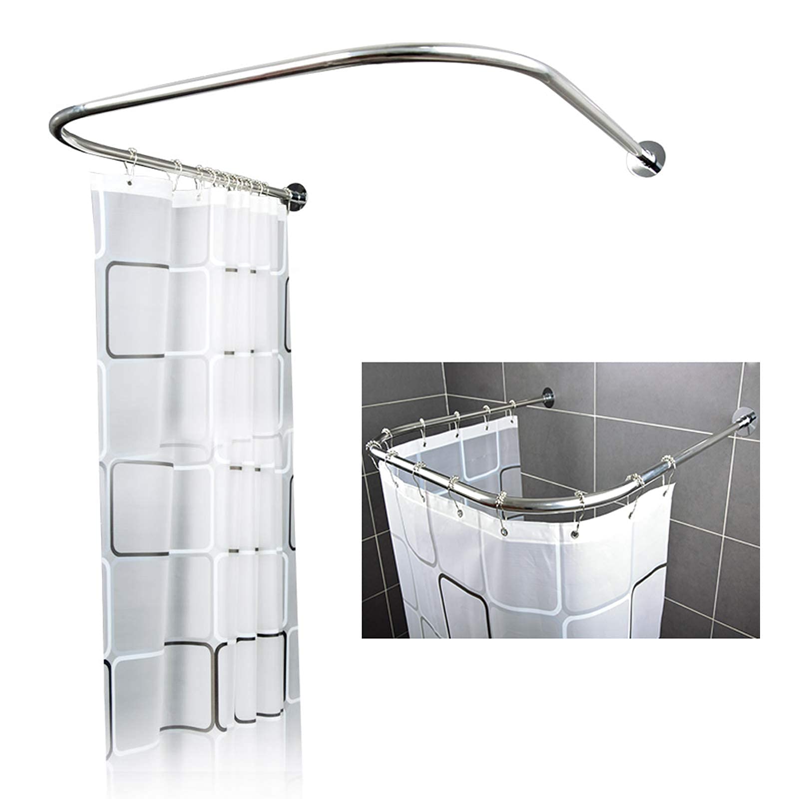 Montaggio a parete del binario della tenda da doccia per angoli o vasche