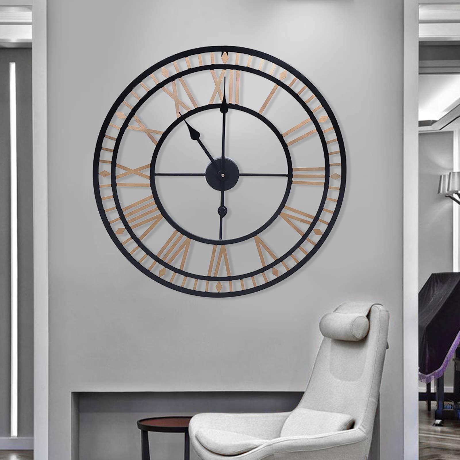 Grande Orologio da Parete di 80 cm,Movimento al quarzo,Orologio da Parete Radio , in Stile Moderno Ottimi per la Casa