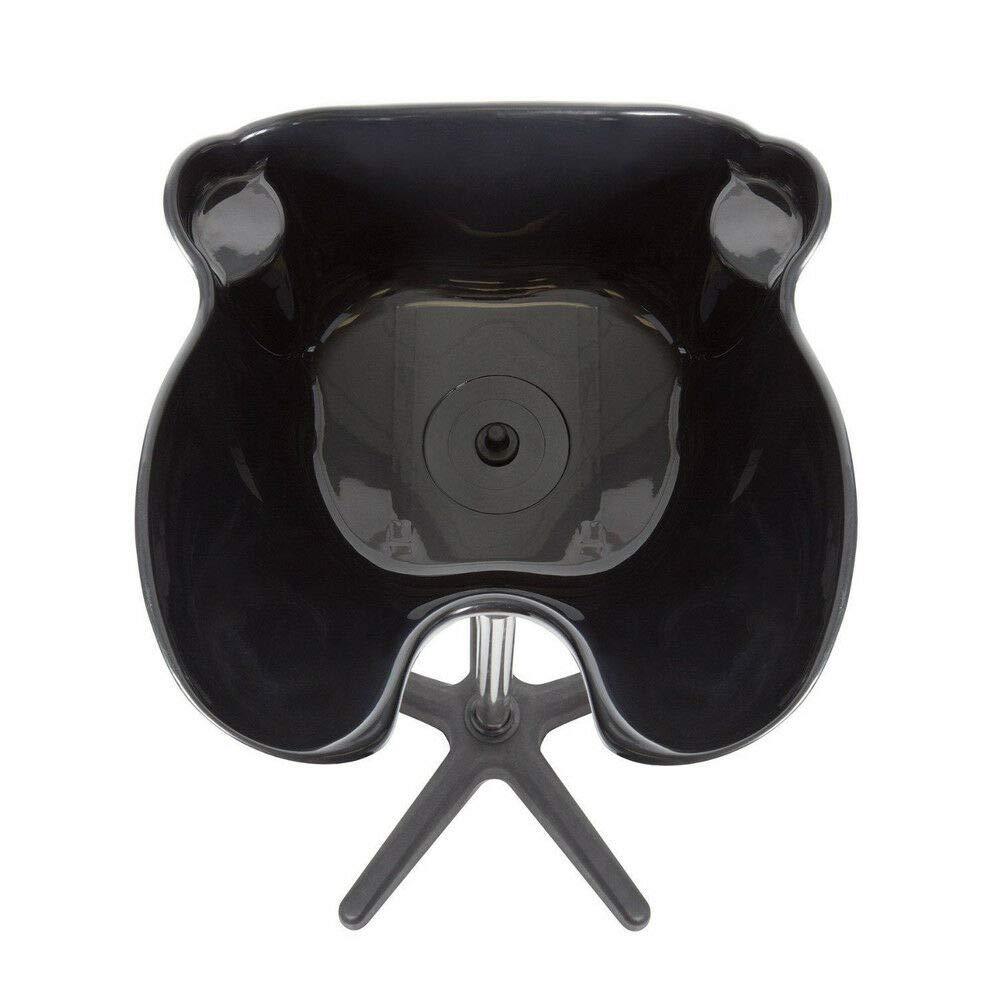 Lavabo mobile per parrucchiere, nero Lavabo inverso con altezza e angolo regolabili, con tubo di scarico (48 x 50 cm)
