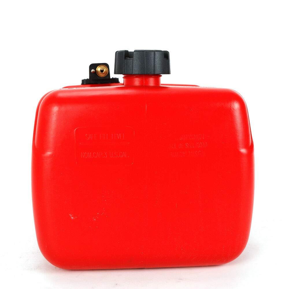 Serbatoio per carburante esterno da 12 l, con pratica maniglia e collegamento del carburante, in plastica rossa per tinnies