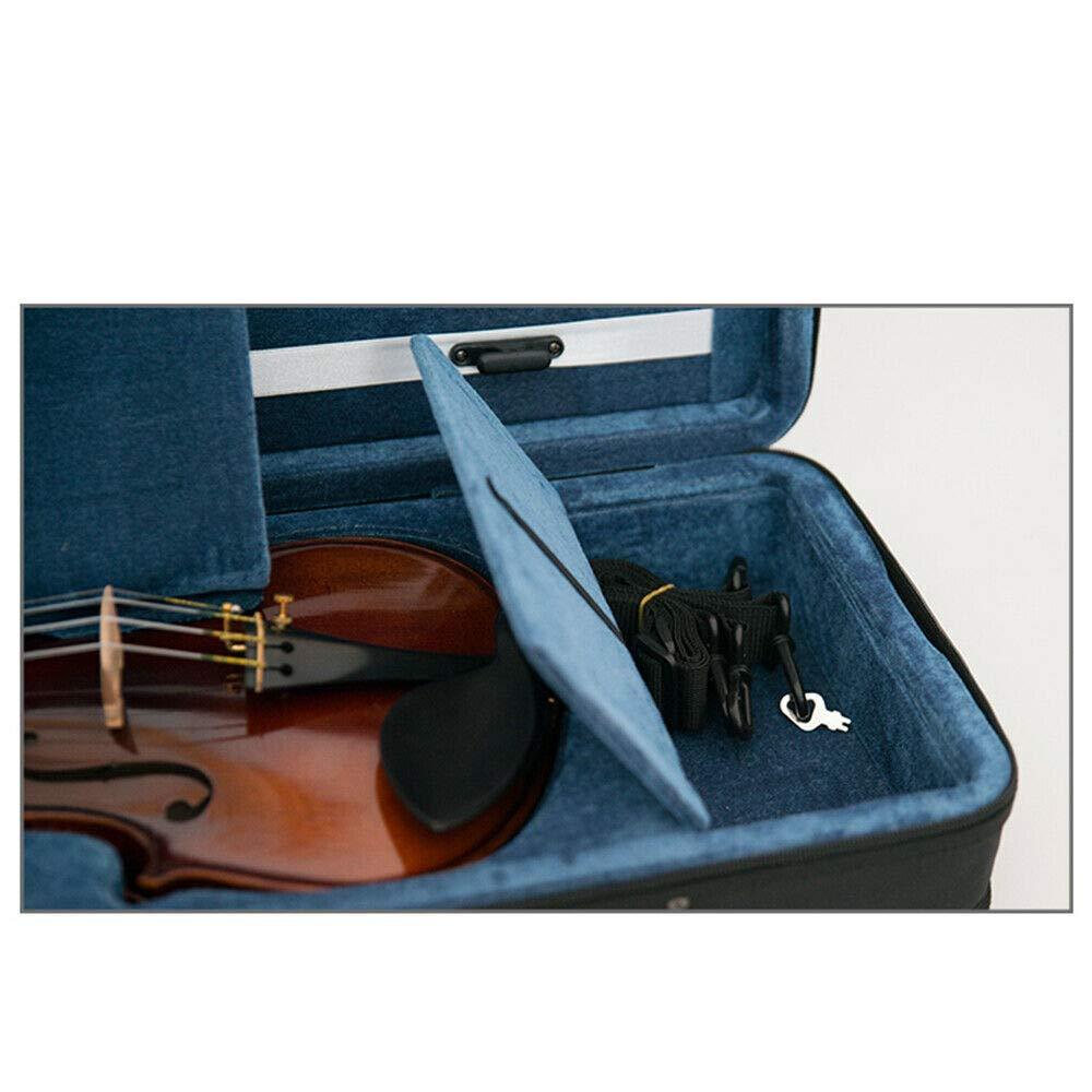 Valigetta per violino 4/4, con 2 cinghie regolabili, colore: nero/blu 