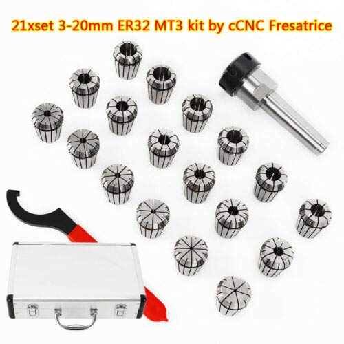 MT3 ER32 Set di pinze di precisione per fresatrici a C 3-0mm 21pz