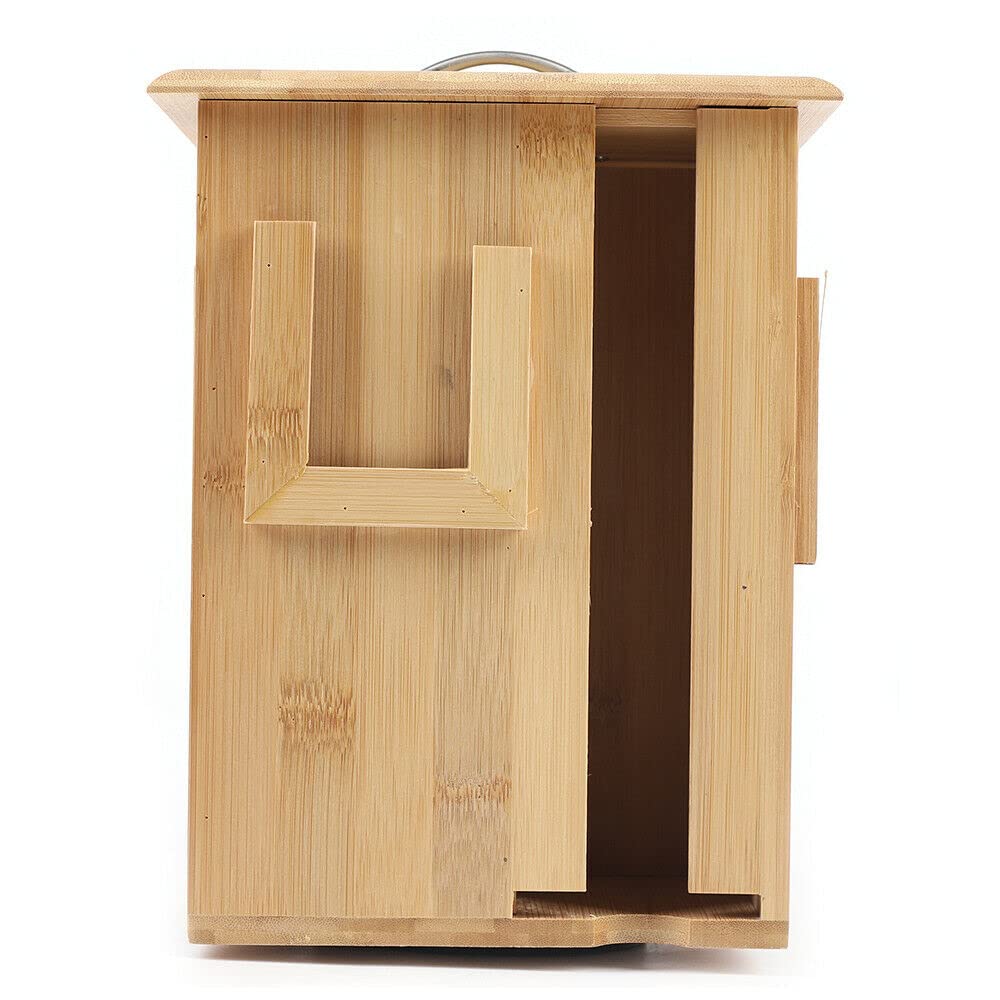 Scatola da tè girevole in bambù, 4 scomparti, con coperchio, portatile, per bustine di tè, con chiusura magnetica, finestra di visualizzazione
