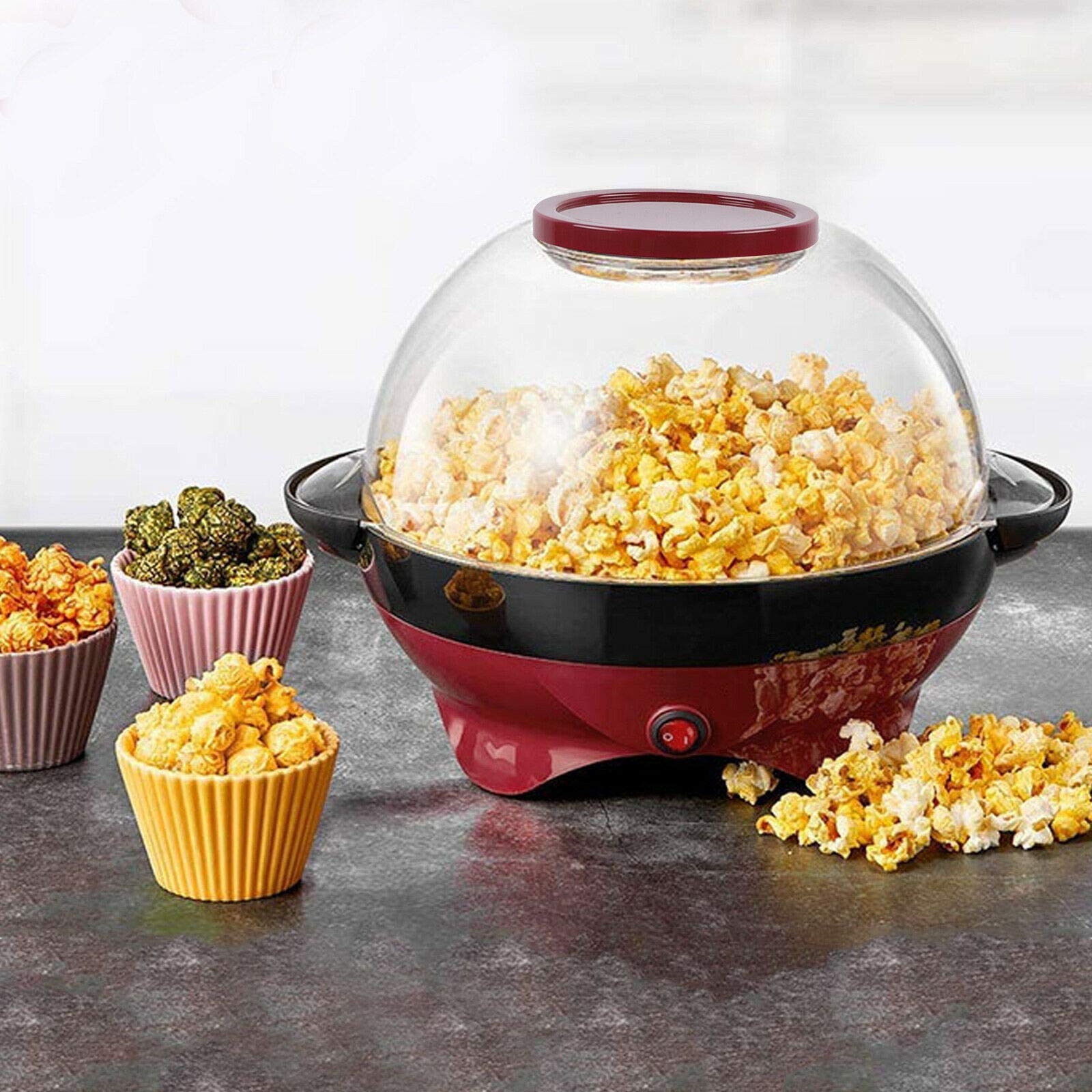 Macchina per popcorn professionale da 5 litri Macchina per popcorn a olio caldo da 850 W Rossa 220 V