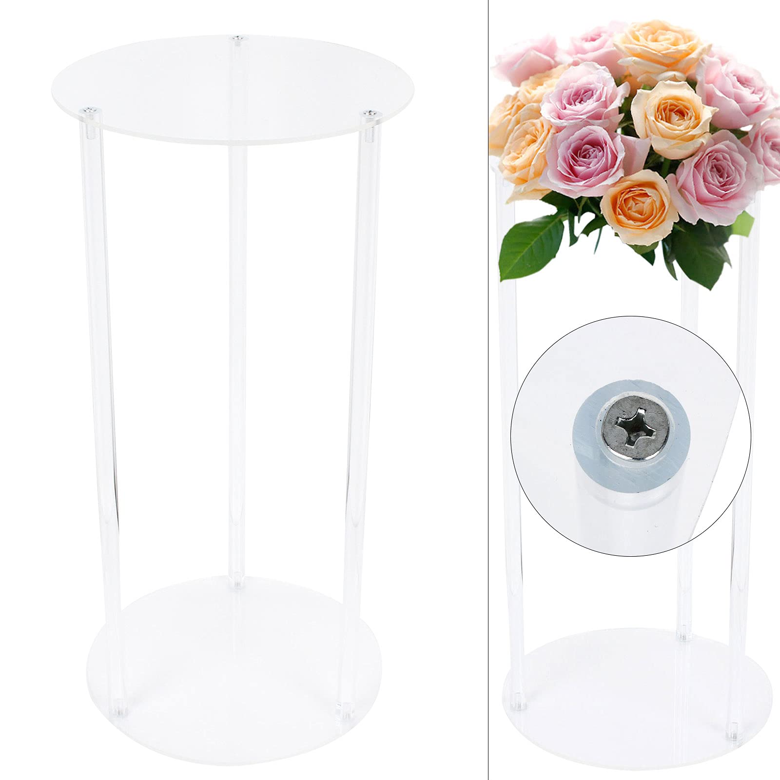 Centrotavola per matrimoni rotondi Vasi in acrilico staccabili Supporto per fiori Espositore da tavolo 30 x 60 cm