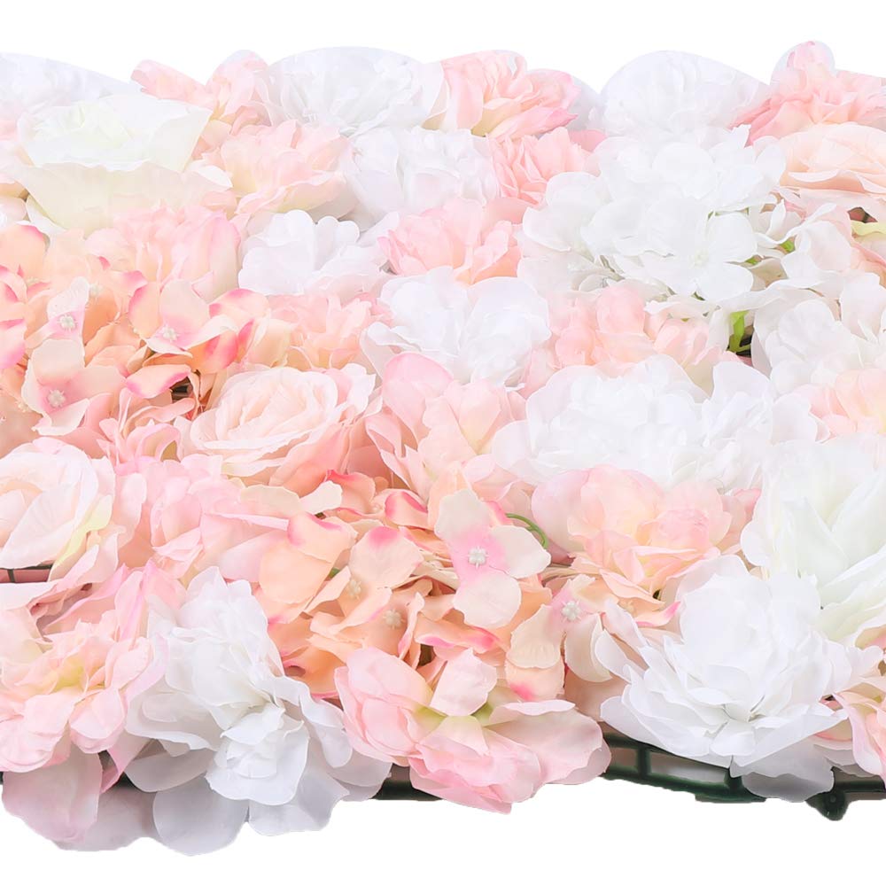 4 pezzi di fiori artificiali da parete per matrimonio, decorazione floreale, sfondo per foto, champagne, bianco, 40 x 60 cm