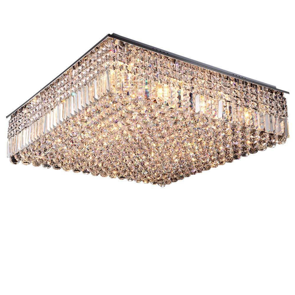 Lampadario di cristallo a incandescenza LED, lampada a soffitto rettangolare, risparmio energetico 