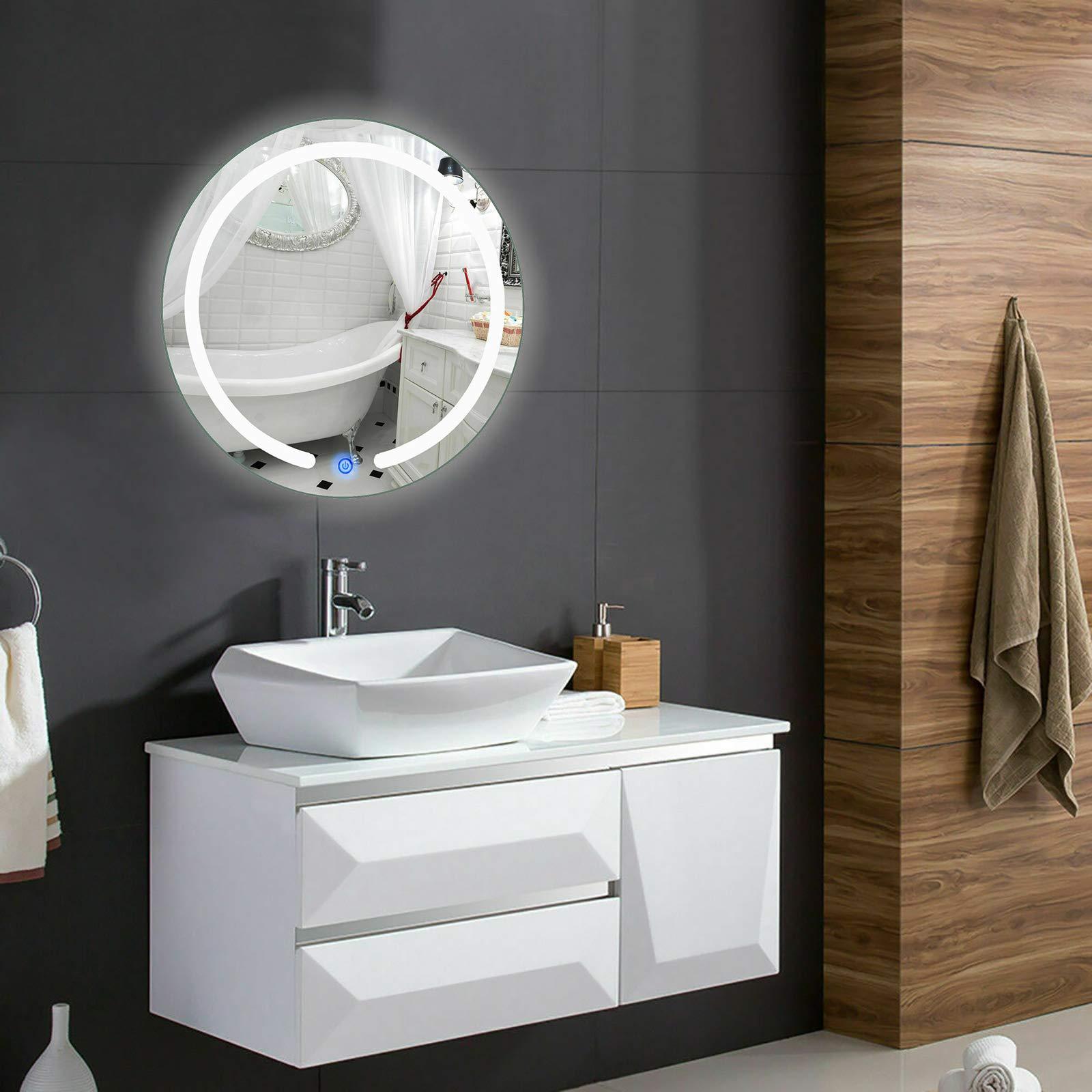 Specchio da bagno e da parete e trucco rotondo da 20" a LED.
