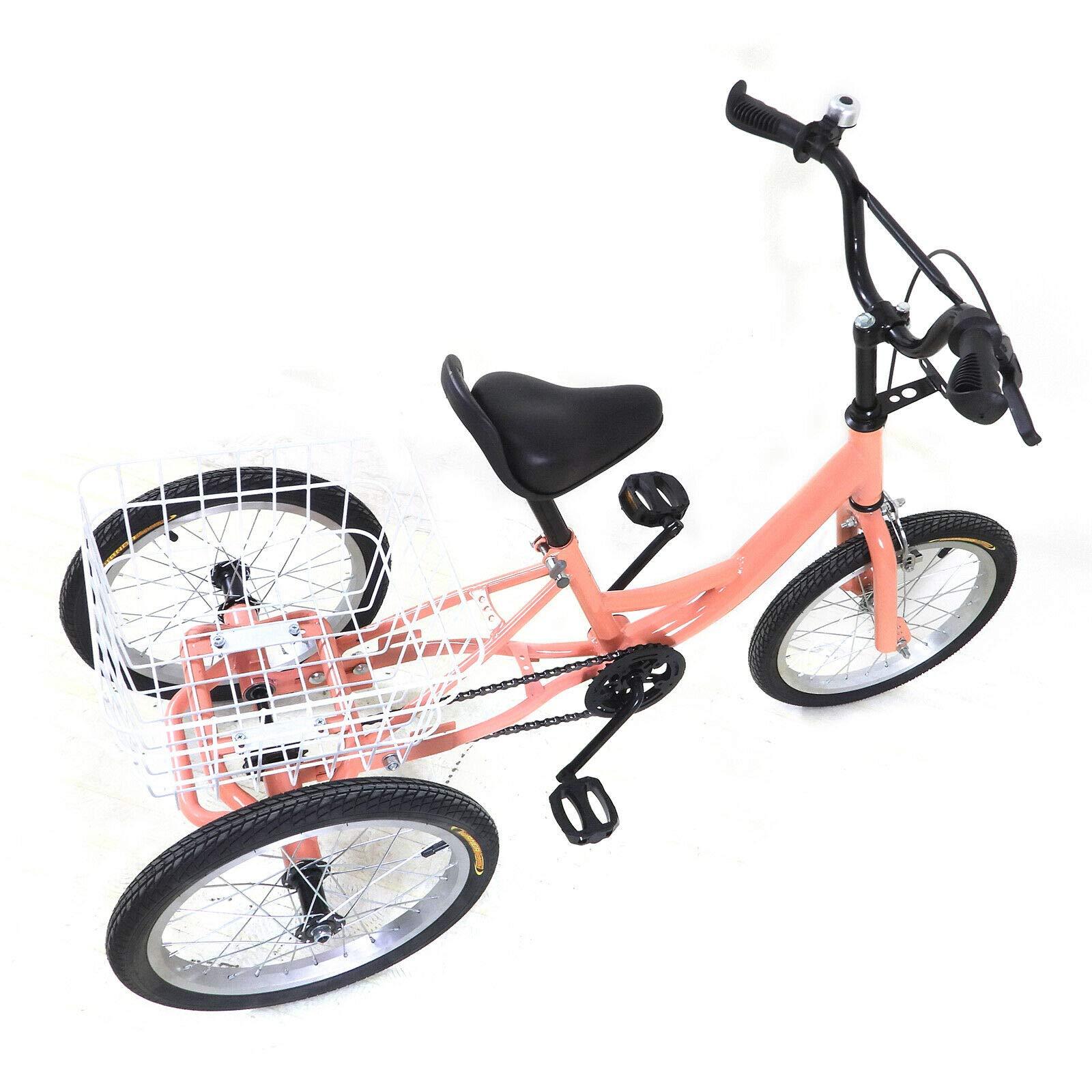 Triciclo per bambini da 16 pollici - Triciclo per bambini, bici a 3 ruote con cestino 