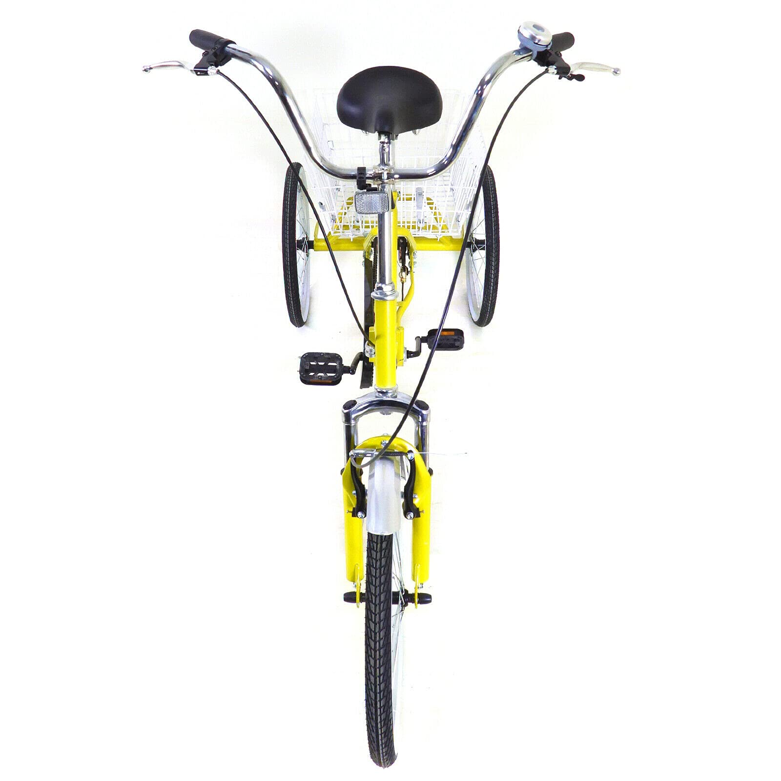 Triciclo pieghevole per adulti da 20 pollici a 3 ruote Single Speed Bike per uomo e donna con cestino