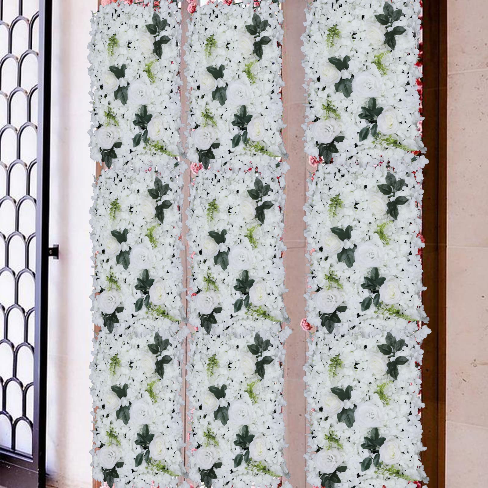 6 pezzi di fiori artificiali in seta da parete